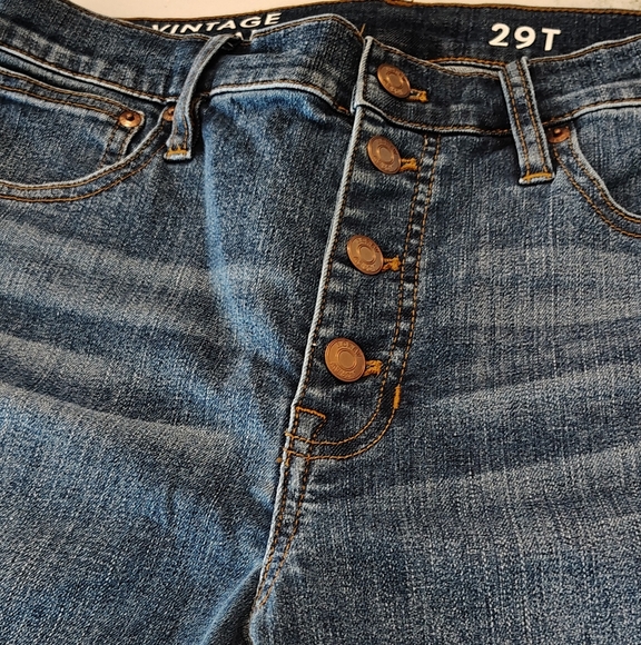 J.Crew Reimagined Vintage Slim Straight Women's Size 29 T Button Fly Blue Jeans - Picture 3 of 11
